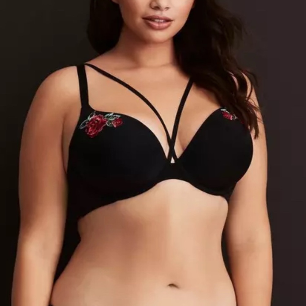 TORRID Floral Appliqué Mesh Bra